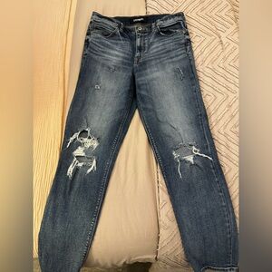 Express Blue Distressed Boyfriend Jeans